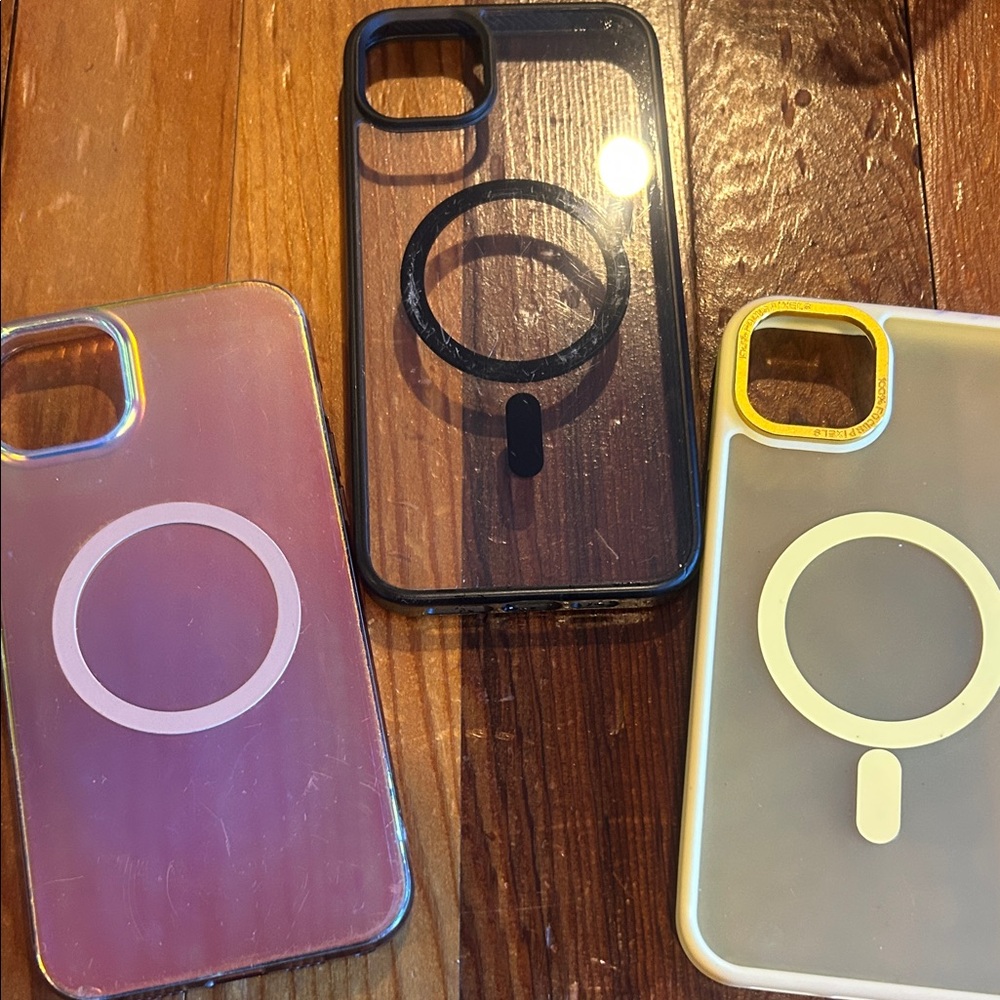 Magnetic Phone Case Set - Black, Pink, Yellow